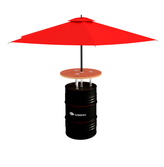 БАРНЫЙ СТОЛ-БОЧКА С ЗОНТОМ